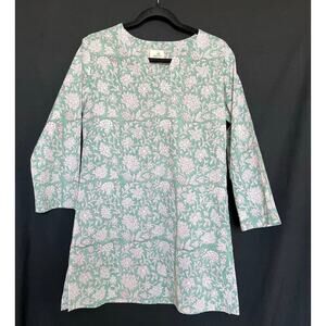 Women's Island Love Tunic, Swim Cover, Medium,  100% Cotton, Light, India, Beach